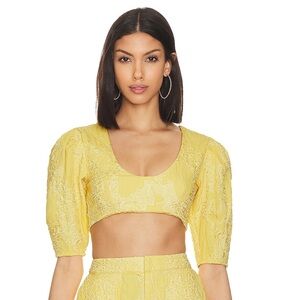 Camila Coelho Kahlo Crop Top in Buttercream
